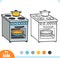 Coloring book for children. Electric stove