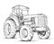 Coloring book for children, illustration of a tractor close-up.