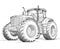 Coloring book for children, illustration of a tractor close-up.