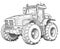 Coloring book for children, illustration of a tractor close-up.