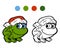 Coloring book: Christmas frog
