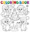 Coloring book Christmas penguins 1