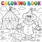 Coloring book clown near circus theme 6