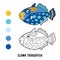 Coloring book, Clown triggerfish