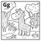 Coloring book, colorless alphabet. Letter G, giraffe