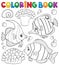 Coloring book coral fish theme 1