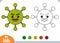 Coloring book, Cute bacteria and virus character