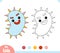 Coloring book, Cute bacteria and virus character