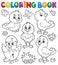 Coloring book cute chickens topic set 1