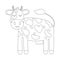 Coloring book with cute farm animal a cow. For kids kindergarten, preschool and school age