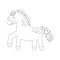 Coloring book with cute farm animal a horse. For kids kindergarten, preschool and school age