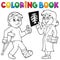 Coloring book doctor attending patient