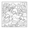 Coloring book (duck), colorless illustration (letter D)