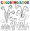 Coloring book early spring flowers set 1