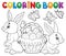 Coloring book Easter basket and rabbits