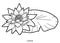 Coloring book, flower Lotus