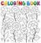Coloring book flower topic 3