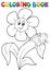 Coloring book flower topic 4