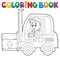 Coloring book fork lift truck theme 1