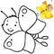 Coloring book funny Cartoon insect.