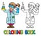 Coloring book of funny chemist or scientist