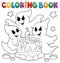 Coloring book ghosts stirring potion