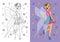 Coloring Book Of Girl In Fairy Costume