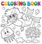 Coloring book girl snorkel diver