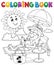 Coloring book girl on sunlounger theme 1