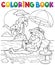 Coloring book girl on sunlounger theme 2