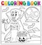 Coloring book with Halloween vampire