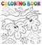 Coloring book happy autumn leaves