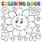 Coloring book happy flower head 1