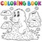 Coloring book with happy mole theme 1