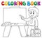 Coloring book happy pupil boy theme 4