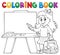 Coloring book happy pupil girl theme 4