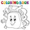 Coloring book happy schoolbag topic 1