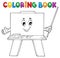 Coloring book happy schoolboard theme 1