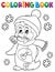 Coloring book happy Valentine penguin 1