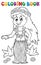 Coloring book Hawaiian theme dancer 1