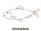 Coloring book herring fish cartoon illustration