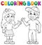 Coloring book kids in medical masks 1