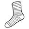 Coloring book for kids, striped sock