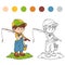 Coloring book (little boy fisher)