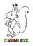 Coloring book of lttle funny squirrel