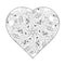 Coloring book mandala heart. . Decorative love design , vector illustration