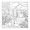 Coloring book (mice), colorless alphabet for children: letter M