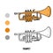 Coloring book: musical instruments (trumpet)