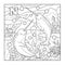 Coloring book (narwhal), colorless illustration (letter N)