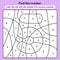 Coloring book number for kids. Worksheet for preschool, kindergarten and school age.